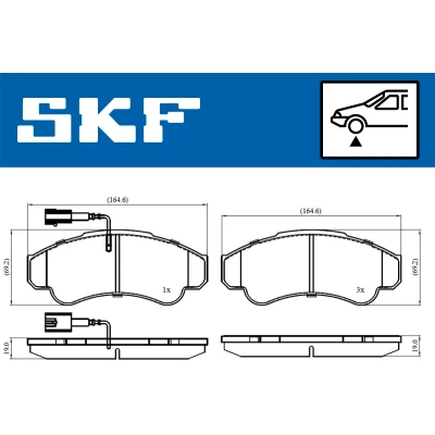 Bild av SKF VKBP 80441 E Jeu de plaquettes frein contact signal d&#039;usure inclus FIAT: Ducato III Van, Сamion à Plateau / Сhâssis