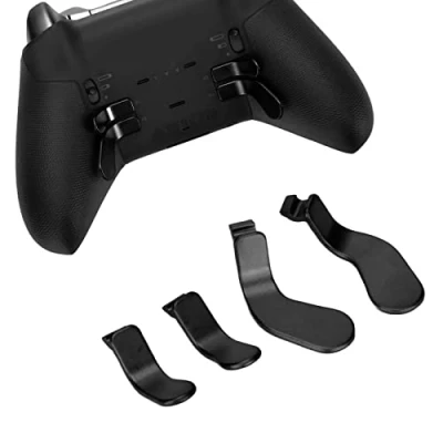 Bild av För One Elite Controller Series 2 Model 1797 Metallersättningsdelar, Inklusive 4st Trigger Paddlar Material Av Rostfritt Stål(svart)