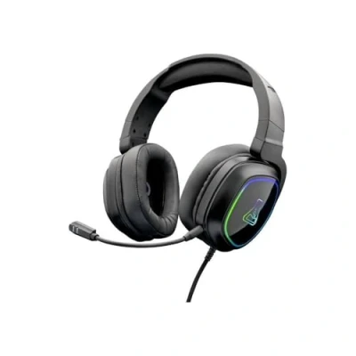 Bild av The G Lab Gamingheadset, Korp Radium gamer headset med avtagbar mikrofon, spelheadset LED ljus, spelkabelheadset stereoljud, 3,5 mm kontakt, kompatibel PS4/PS5/Xbox/Switch/PC (svart)