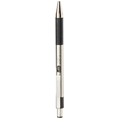 Bild av Zebra F 301 Delux indragbar kulspetspenna rostfritt stål medium svart ref 21971