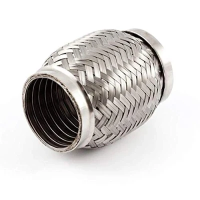 Bild av INTERLOCK flexrör, flexdel flexibelt rör, byxrör, flexstycke av rostfritt stål. HD kvalitet med förstärkt konstruktion (dubbelväggssystem &gt; stötsäker och flexibel) (Ø 70 mm x 100 mm)