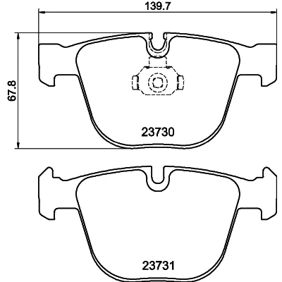 Bild av HELLA 8DB 355 010 751 Jeu de plaquettes frein préparé pour indicateur d&#039;usure BMW: 3 Berline, 5 Coupe, BENTLEY: Arnage Berline