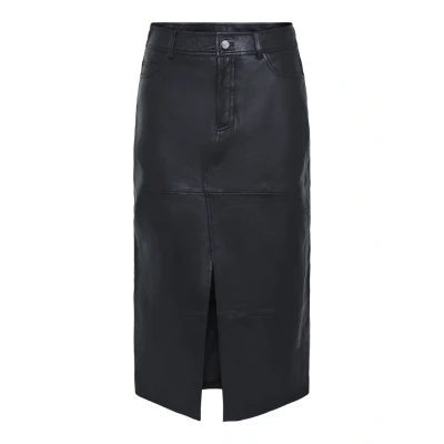 Bild av YAS Yasmina LONG Skirt Skinnkjol, Storlek: XS, Black