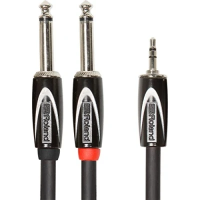 Bild av Roland Black Serie Verbindungs Insert /Splitkabel 3,5 mm TRS auf 2x 6,3 Klinke, Länge: 1,5m RCC 5 3528V2