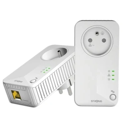 Bild av Strong Powerline 600 Duo, Mbit/s, IEEE 802.3, 802.3u, Typ F, 10,100 HomePlug AV, 128 bit AES