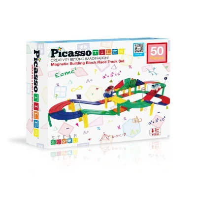 Bild av PicassoTiles Racerbana Magnetiskt Byggset 50 Bitar