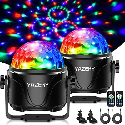 Bild av disco light party light, YAZEKY ball med fjärrkontroll, 360 vridbar, musikstyrd, 7 RGB färger, ball, 4M USB kabel för DJ disco, KTV, fester, barn, jul, halloween