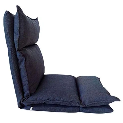 Bild av Rebecca Mobili Futon Fåtölj Golv Denim Blå Metall Polyester Vardagsrum Veranda Avkopplande Platssparande (Kod. RE6195)