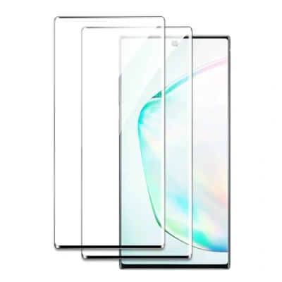 Bild av 2 stycken skärmskydd för Samsung Galaxy Note 10 Plus, 3D Curved Edge to Edge, 9H hårdhet, reptålig, bubbelfri, enkel installation