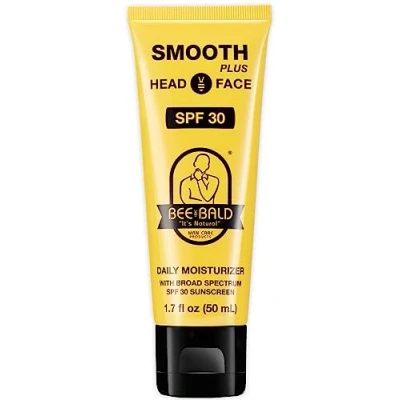 Bild av Bee Bald SMOOTH PLUS daglig fuktkräm med solskyddsfaktor 30. Brett spektrum solskydd återfuktar och huden från solens skadliga UVA/UVB strålar.