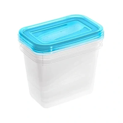 Bild av keeeper matförvaringsbehållare set 3 delar, x 1 l, 15,5 10,5 11,5 cm, Fredo Fresh, blå transparent