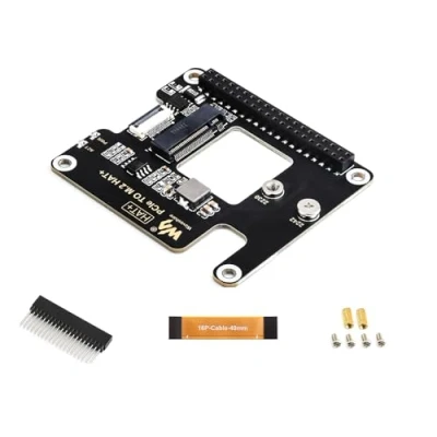 Bild av Waveshare PCIe till M.2 adapterkort kompatibel med Raspberry Pi 5, stöder NVMe protokoll 2230/2242 storlek Solid State enhet, Gen2 och Gen3 lägen, uppstart PI5 från Drive