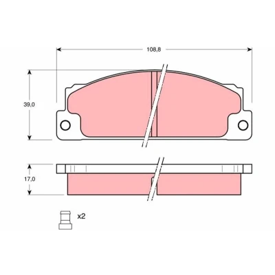 Bild av TRW GDB296 Jeu de plaquettes frein contact signal d&#039;usure inclus FIAT: 127 3/5 portes, X 1/9, RITMO 1