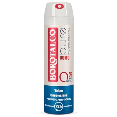Bild av Borotalco, Ren spray för män, mineral doft med essentiell talk, alkoholfri formel och aluminiumsalter, torr luktfri, 72 h effektivitet 1 flaska på 150 ml