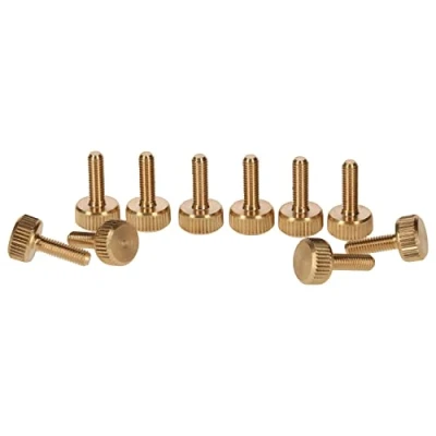 Bild av PrecisionGeek Mässing M4 x 10 mm platta räfflade tumskruvar (set med 10)