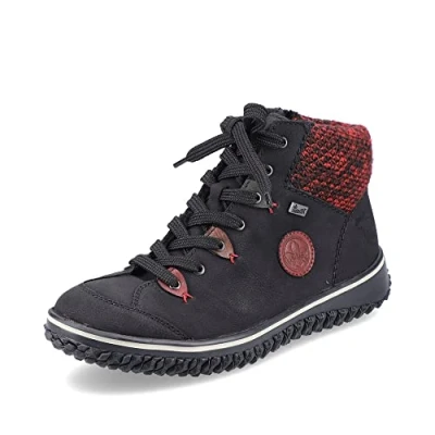 Bild av Rieker Dam Low Top Sneaker Z4219, halvskor för kvinnor, vattenavvisande, riekerTEX, Svart kombi 00, 38 EU