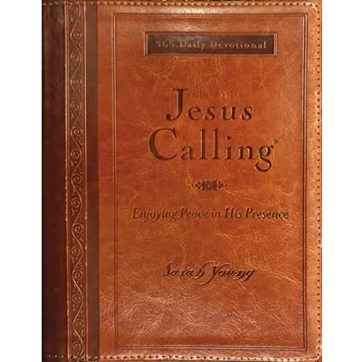 Bild av Jesus Calling, Large Text Brown Leathersoft, with full Scriptures: Enjoying Peace in His Presence (A 365 Day Devotional)