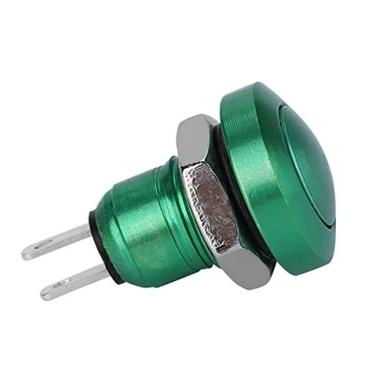 Bild av Keenso 1A 24V kortvarig tryckknappsbrytare Mini vattentät tryckknapp Zink aluminiumlegeringsskal Lämplig för 8 mm monteringshål (grön)