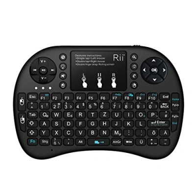 Bild av Rii i8+ Mini trådlöst 2,4 G bakgrundsbelysning pekplatta tangentbord med mus för PC/Mac/Android (svart)