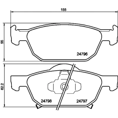 Bild av HELLA 8DB 355 013 891 Jeu de plaquettes frein avec indicateur d&#039;usure HONDA: ACCORD 8, 8 Kombi, 7