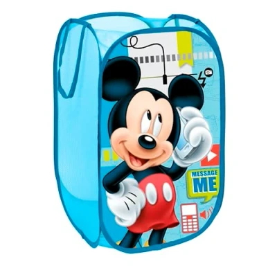 Bild av SUPERDIVER Hopfällbar Förvaringskorg Musse Pigg Officiell Licens Disney Mickey Mouse Perfekt för Leksaker &amp; Kläder 36x36x58 cm Enkel att Använda Förvara Idealisk Barn.