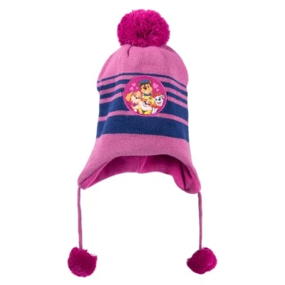 Bild av Paw Patrol Stickad mössa för flickor barnvintermössa med tofs, rosa/blå, ROSA, En Storlek