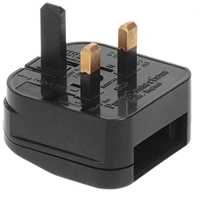 Bild av Maclean MCE71 2 stift Euro till UK 3 stiftsadapter, reseadapter, resor, adapterkontakt Euro, resekontakt, säkerhetsöverbelastningsskydd