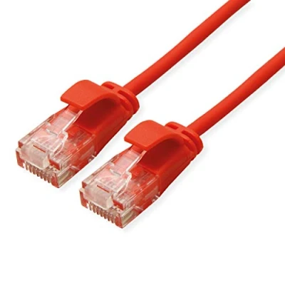Bild av ROLINE UTP DataCenter Patchkabel Kat.6A (klass EA), LSOH, smal, röd, 1 m