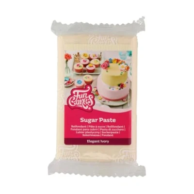 Bild av FunCakes Rollfondant Elegant elfenben: Lätt att använda, smidig, flexibel, mjuk och perfekt för dekorera kakor, halal, kosher glutenfri, 250 g