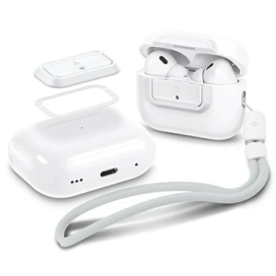 Bild av Spigen Lock Fit M [EZ FIT] Spärr Kompatibel med AirPods Pro 2nd Gen (2023/2022) / (2019) Låsmodul handledsrem Inget fodral ingår Vit