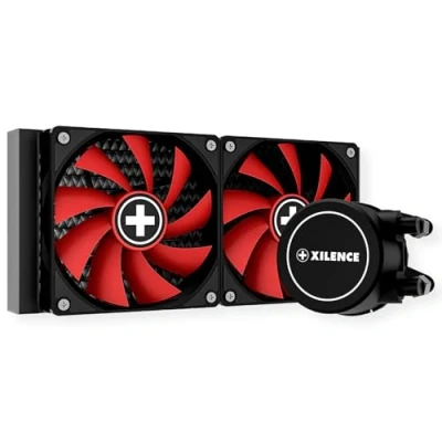 Bild av Xilence LQ240 AMD och Intel 240 mm AiO vattenkylning, AM5/AM4, LGA 1700/2066/2011/1151/1150/1155/1156/1200, 300 W TDP, tyst 2 x 120 PWM fläkt, för höga kylkrav i spelkrav streaming svart