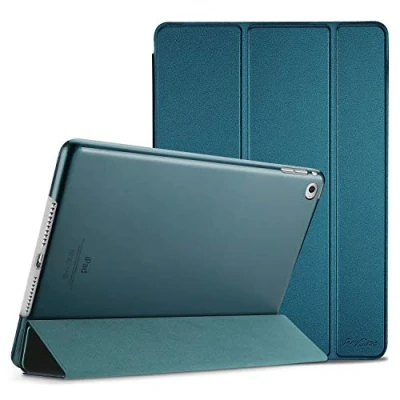 Bild av ProCase Smart fodral till iPad Air 2 2014 A1566 A1567, ultratunt lättstativ med genomskinligt och frostat baksidesskydd blågrön