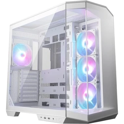 Bild av MSI MAG PANO 100R PZ vit ATX PC fodral kapacitet, vertikal GPU installationsfäste, hållare, dammfilter, svängande förvaringsfäste, dubbelkammare, USB 20 Gbps typ C