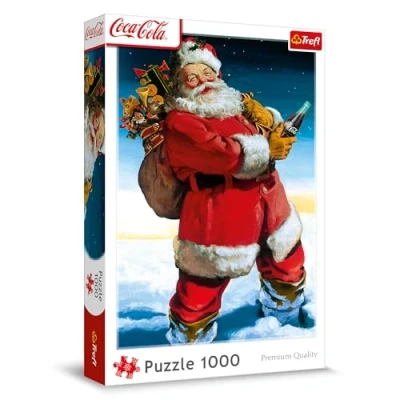 Bild av Trefl Coca Cola, Jultomten på snön Pussel 1000 bitar julpusselspel, för vuxna och barn från 14 år