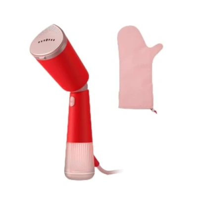 Bild av Philips handhållna steamer 5000 Series stilren design, justerbart huvud, snabb uppvärmning, säker för ömtåliga tyger, ångar vertikalt och horisontellt, tillbehör ingår, orange röd (STH5020/40)