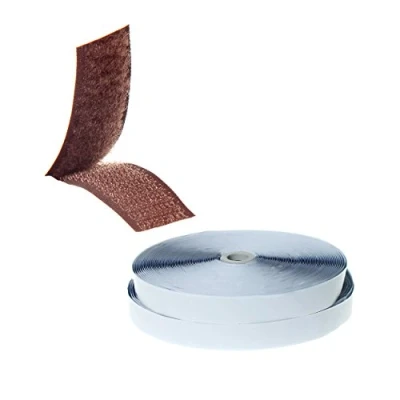 Bild av TUKA 25 m x mm kardborreband, självhäftande (25 meter fluffband och krokband), brett långsiktigt extra stark vidhäftningsförmåga fleece krok, brun