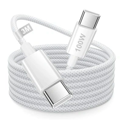 Bild av USB C till kabel snabbladdning, 100 W PD typ 3M nylonsladd för iPad Air Pro MacBook Samsung Galaxy S23, S22, S21, S20, Note 10, Pro, Steam Switch, PS5