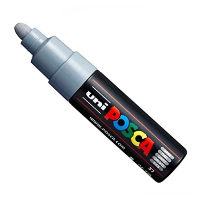Bild av Uni POSCA PC 7M färgmarkör stor spets 4,5 5,5 mm 15 färger grå