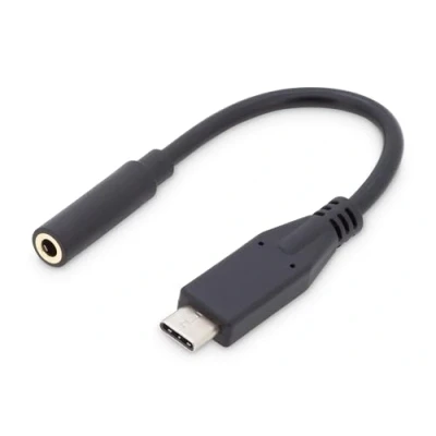 Bild av DIGITUS USB 3.2 Gen1 adapterkabel 0,2 m C (Pl) till 3,5 mm jack (Ut) 5 Gbit/s adapter Svart