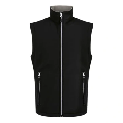 Bild av Regatta Professional Herr Ascender Softshell vattenavvisande västar och kroppsvärmare med fleecefoder perfekt för utomhusbruk, promenader, vandring camping, Svart/grå, M
