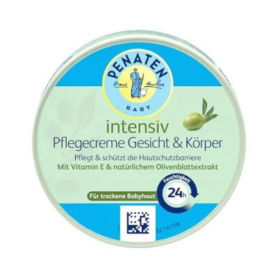 Bild av PENATEN Intensiv närande kräm ansikte och kropp (100 ml), snabbt absorberande babyansiktskräm &amp; kroppskräm, fuktar 24 timmar, med E vitamin naturligt olivblad extrakt