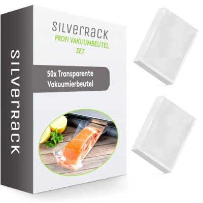 Bild av SilverRack vakuumpåse för vakuumtätare [50 stycken] i (30 x 40 cm) med foliebehållare vakuumfoliepåse foliesvetsmaskin Sous Vide
