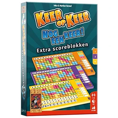 Bild av Okänd 999 spel Keer på Scoreblock 3 stycken nivå 2, och 4 från 8 år En av de bästa 2018 Inka &amp; Markus Brand Roll and Write för 1 till 6 spelare KEE02