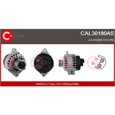 Bild av CASCO CAL30180AS Generator 12V 120A OPEL: Vectra C Caravan, Astra H CC, FIAT: Grande Punto Hatchback, BRAVO 2, Croma II Kombi