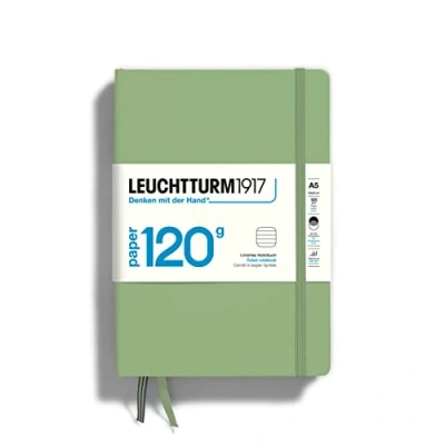 Bild av LEUCHTTURM1917 363538 Notebook Medium (A5), EDITION 120, inbunden, 203 numrerade sidor, salvia, linjerad med 120 g/kvm papper