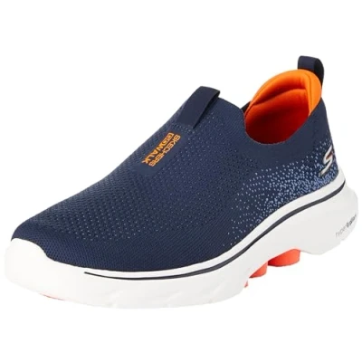 Bild av Skechers Performance GO WALK 7 SLIP ON Promenadskor navy/orange, Storlek: 48, Navy/orange Textil