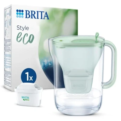 Bild av BRITA eco vattenfilterkanna stil (2,4 l) inkl. 1 MAXTRA PRO All in patron hållbart vattenfilter i modern design för att minska kalk, klor, bly och föroreningar