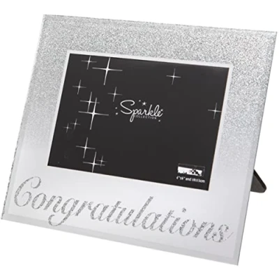 Bild av Maturi Silverfärgad glitterspegel fotoram 15,2 x 10,2 cm gratis