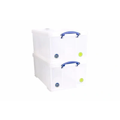 Bild av Really Useful Box 2 stycken, 64 liter för organisering och förvaring 710 x 440 310 mm transparent
