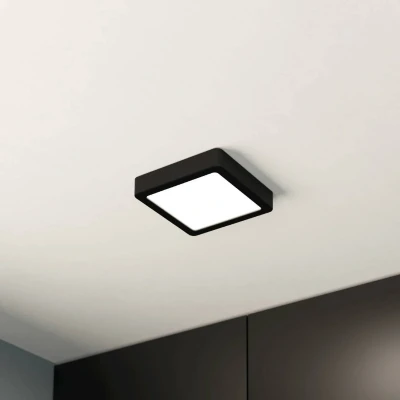 Bild av EGLO LED panel för utanpåliggande montering Fueva 5 IP20 830 svart 16x16cm